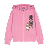 Moschino Kids Pink Zip Up Hoodie for Girls
