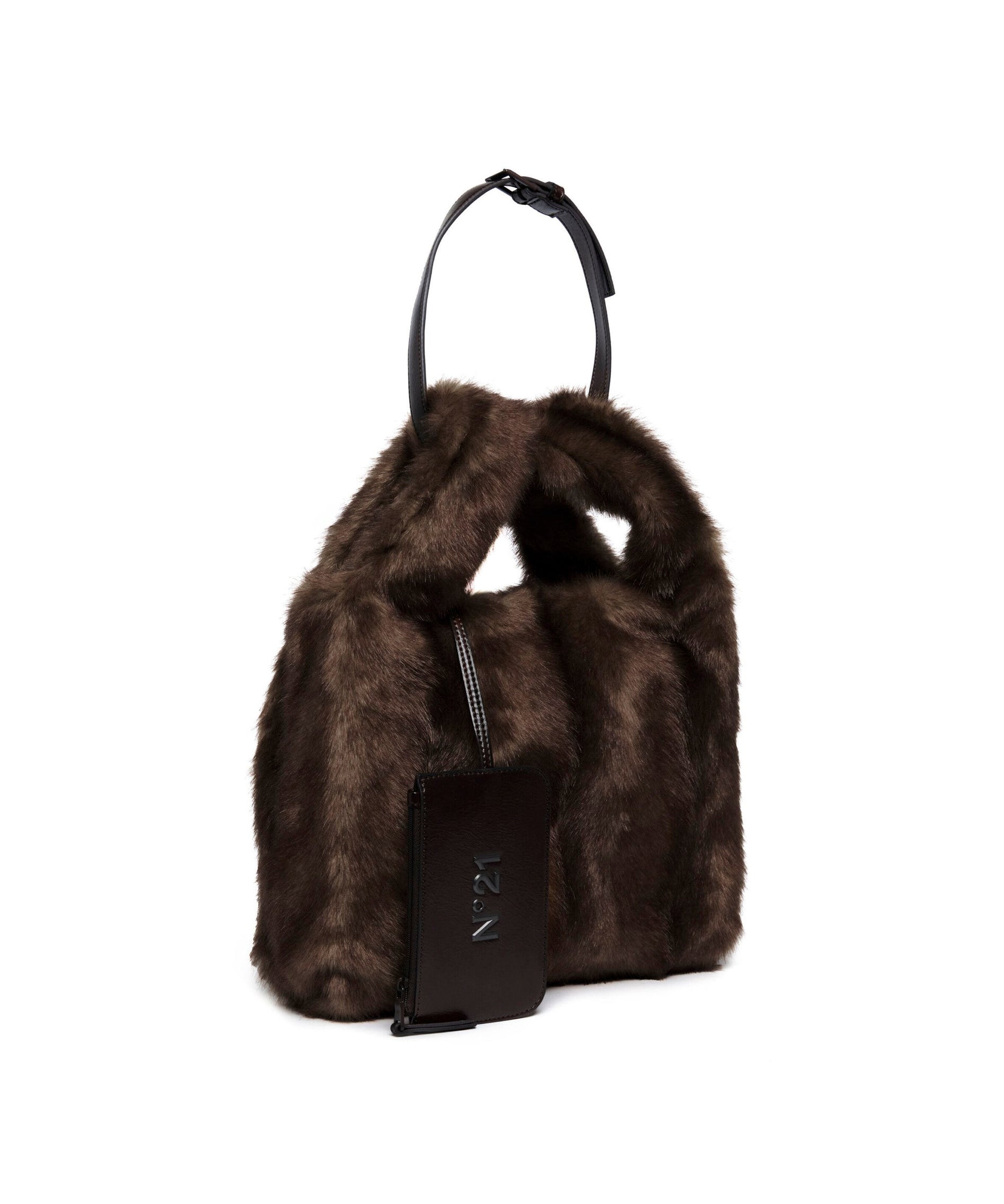N°21 Kids Borsa Marrone Tote Fake Fur per Bambine 