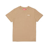 Diesel Kids T-shirt Beige con Dettaglio Stemma Metallico per Unisex Bambini