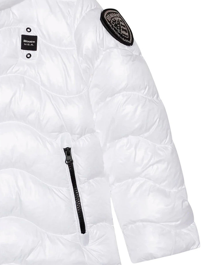 Blauer Kids Giubbino con Cappuccio Bianco LAROSE JUNIOR per Bambine