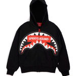 Sprayground Kids Giubbino Nero con Cappuccio e zip con Motivo Maxi Smile per Bambini