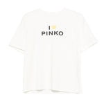 Pinko Kids T-Shirt Bianco con Stampa per Bambine