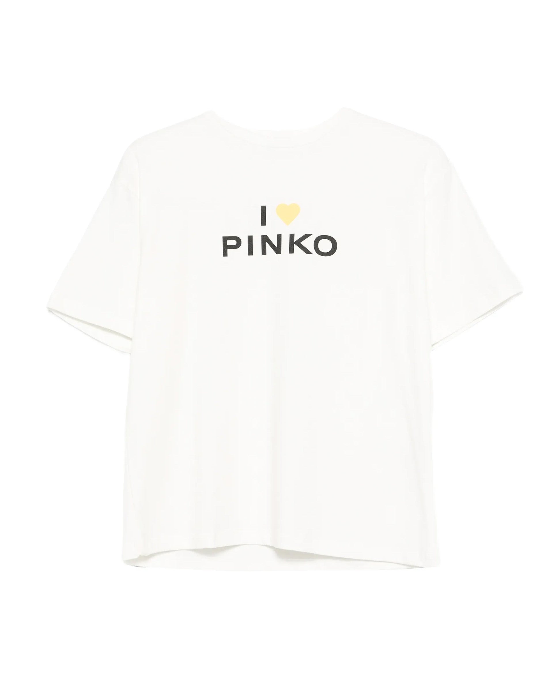 Pinko Kids T-Shirt Bianco con Stampa per Bambine