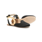 Elisabetta Franchi La Mia Bambina Ballerina Chanel con Strass Nera per Bambine