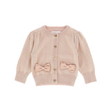 Angel's face Cardigan Beige con Fiocchi per Neonate