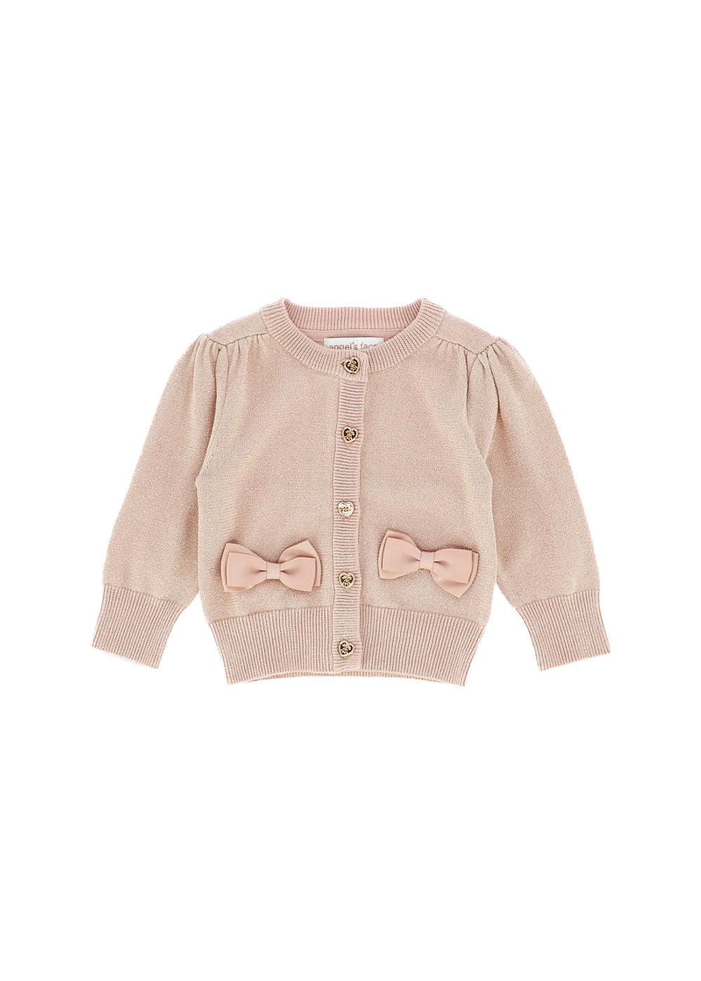 Angel's face Cardigan Beige con Fiocchi per Neonate