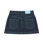 Msgm Kids Gonna in Denim con Logo Ricamato per Bambine