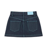 Msgm Kids Gonna in Denim con Logo Ricamato per Bambine
