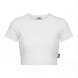 Gcds Kids T-Shirt Bianco a Costine per Bambine