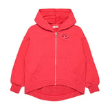 Diesel Kids Felpa Fucsia con Cappuccio e Zip con Oval D per Bambine