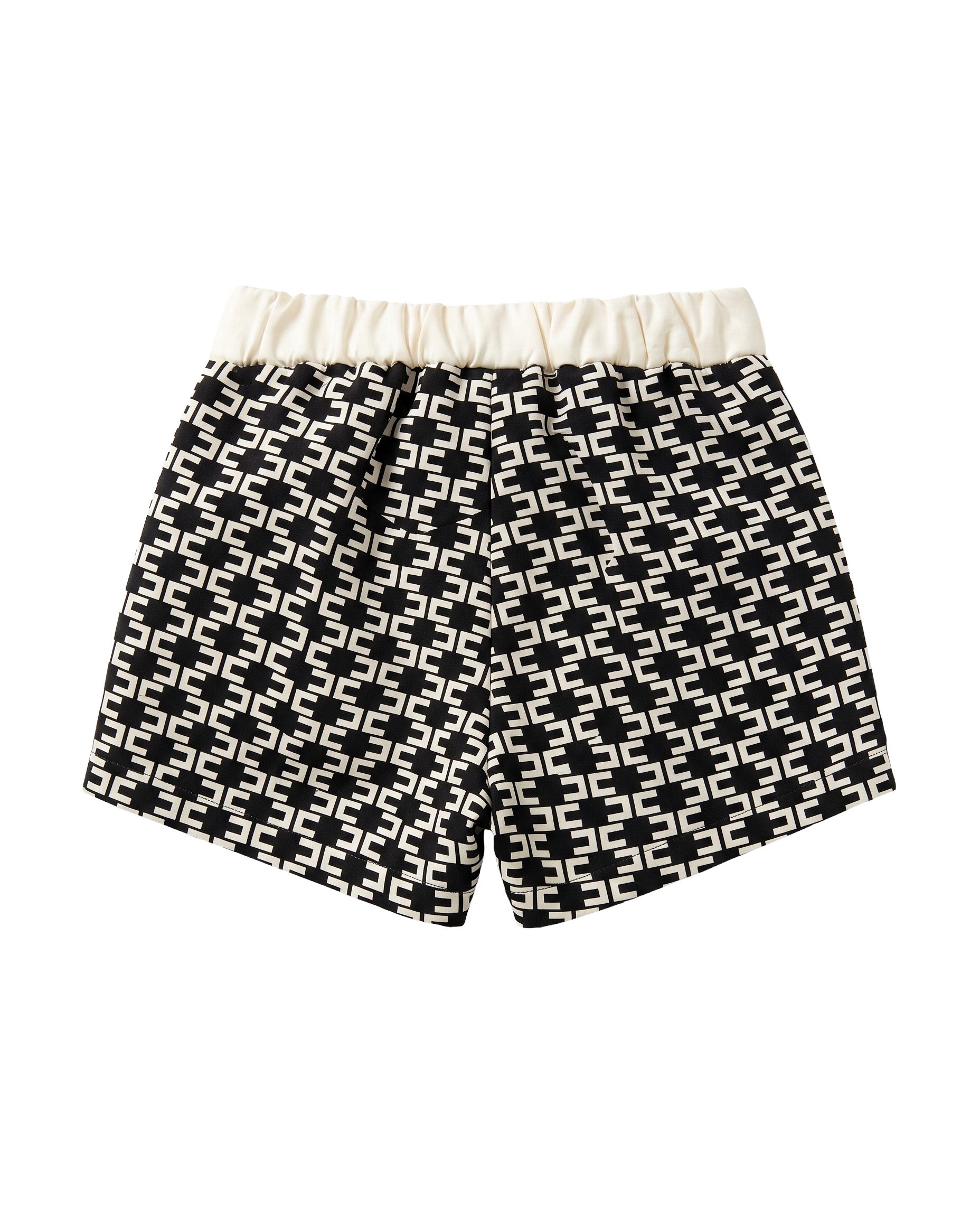 Elisabetta Franchi La Mia Bambina Bermuda Nero e Milk All-Over per Neonate
