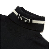 N°21 Kids Black/White Logo Sweater for Girls