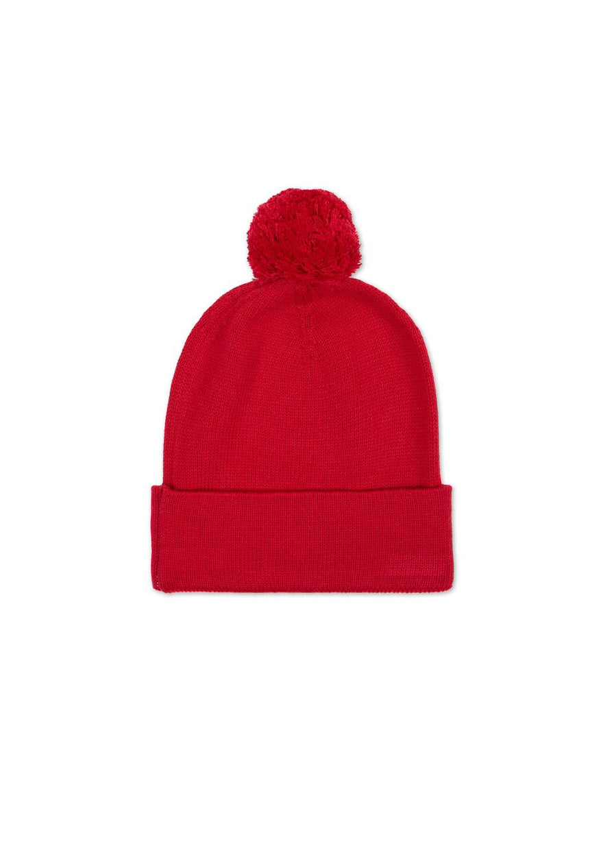 Iceberg Kids Cappello Beanie Rosso con Pon Pon per Bambine (retro)