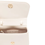 Elisabetta Franchi La Mia Bambina Borsetta a Tracolla Avorio con Applizazioni Mini Loghi per Bambine