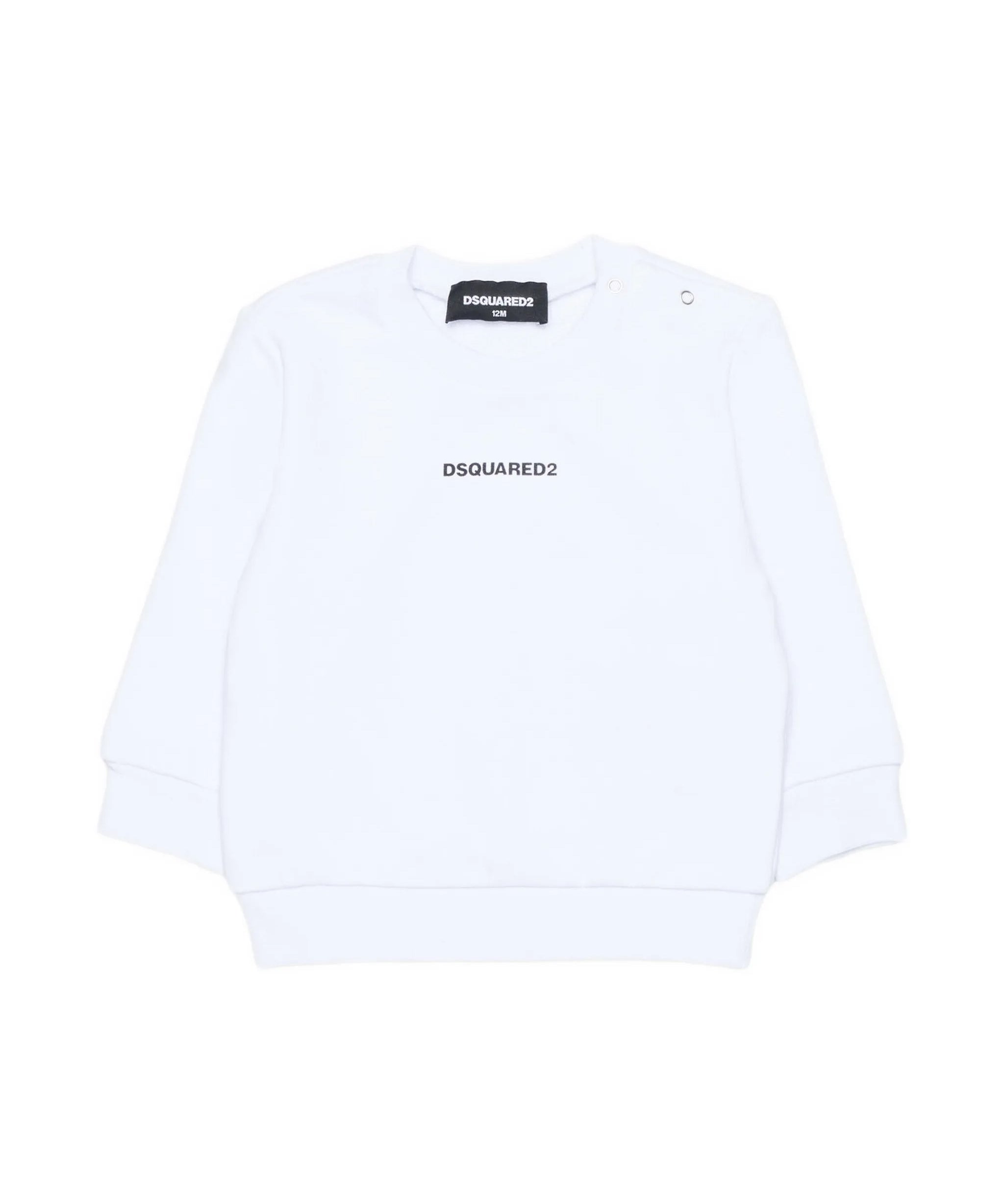 Dsquared2 Kids Felpa Bianco con Logo per Neonati