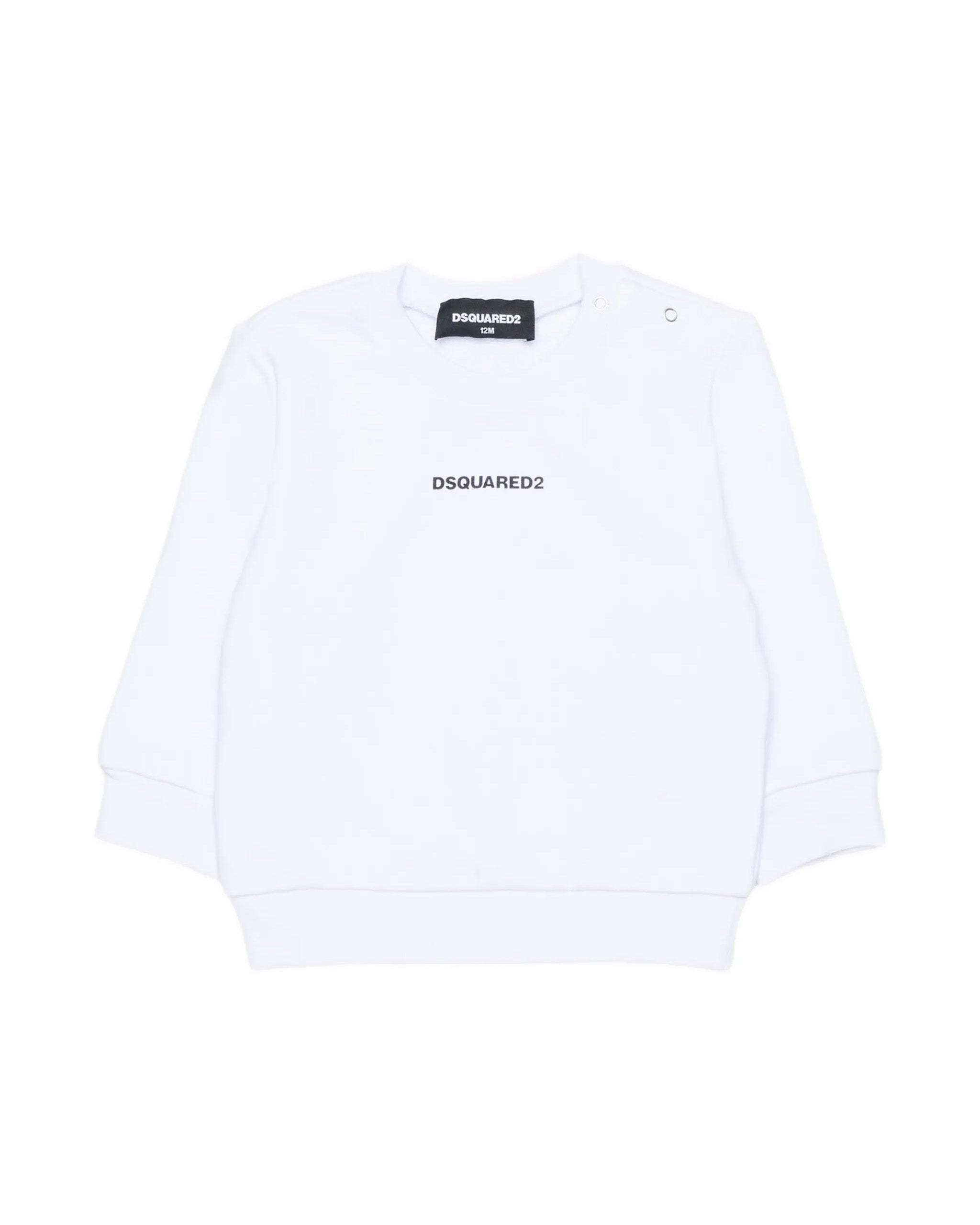 Dsquared2 Kids Felpa Bianco con Logo per Neonati