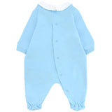 Moschino Kids Tutina Celeste con Logo per Neonati