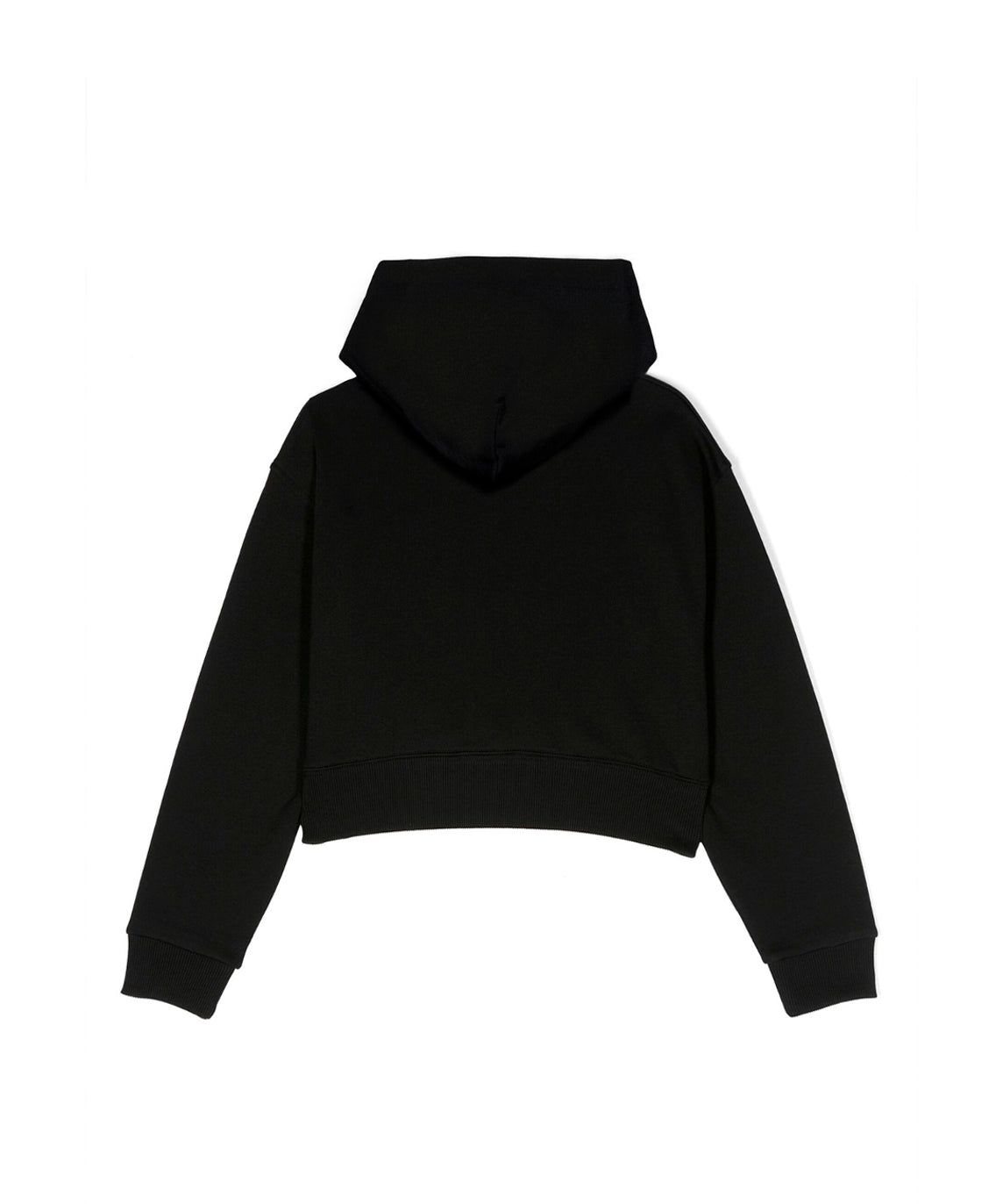Pinko Kids Felpa Nera Crop con Cappuccio con Strass per Bambine (retro)