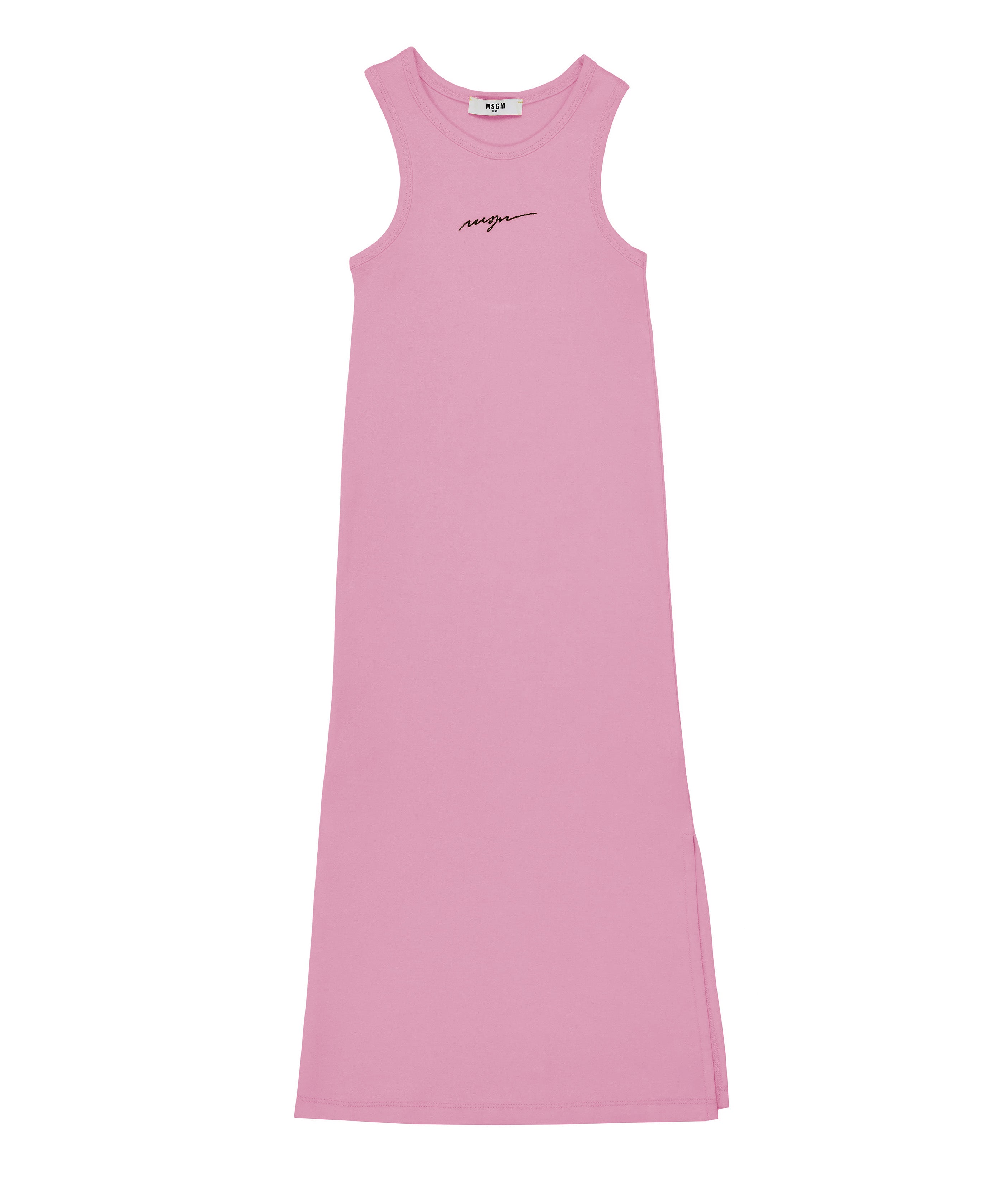 MSGM Kids Abito Rosa con Spacco per Bambine fronte