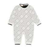 Elisabetta Franchi La Mia Bambina Tutina Panna con Logo Geometrico per Neonate
