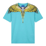 Marcelo Burlon County of Milan Kids T-Shirt Petrolio con Stampa per Bambini