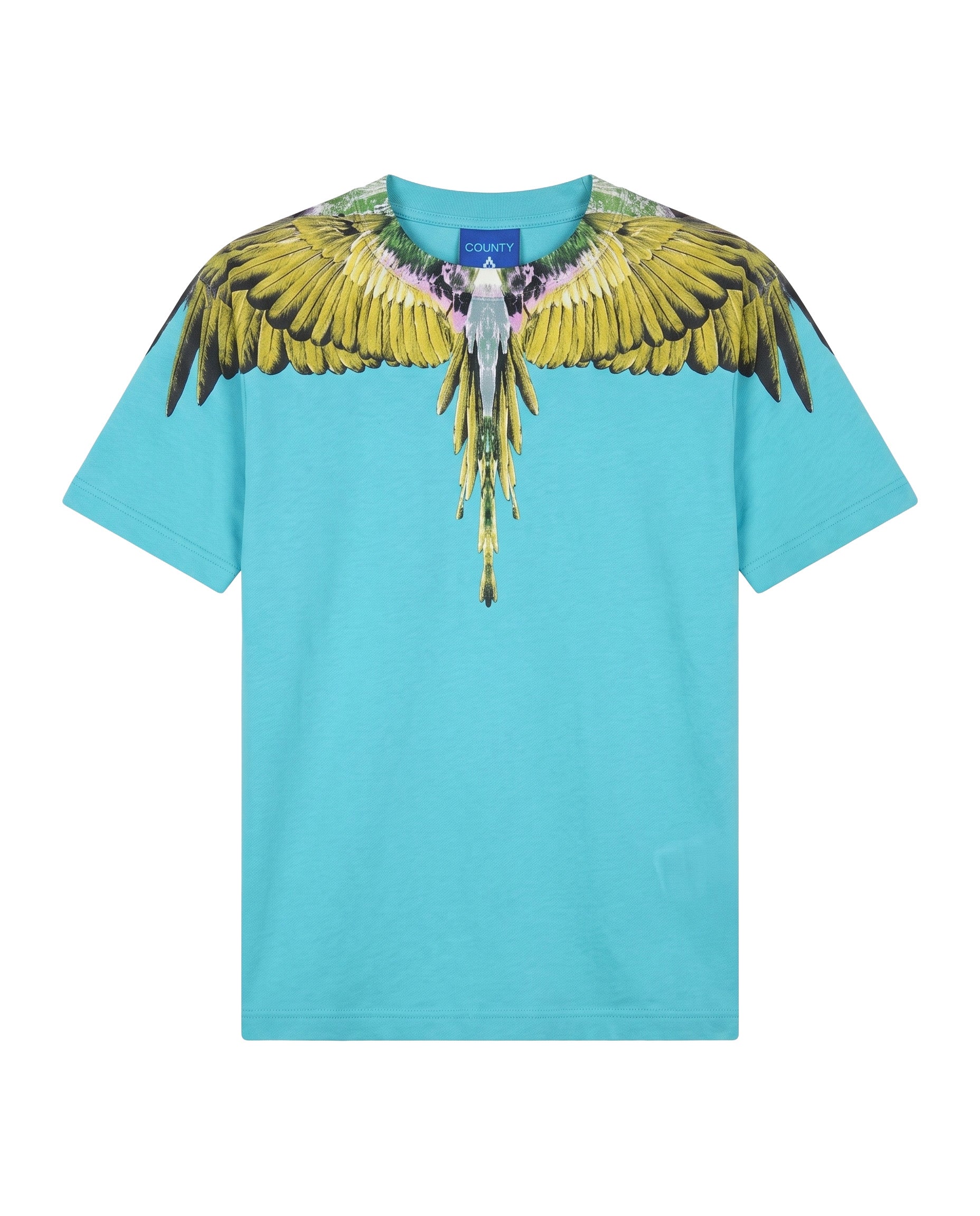 Marcelo Burlon County of Milan Kids T-Shirt Petrolio con Stampa per Bambini