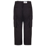MSGM Kids Pantaloni Grigi Gessati con Tasche per Bambina