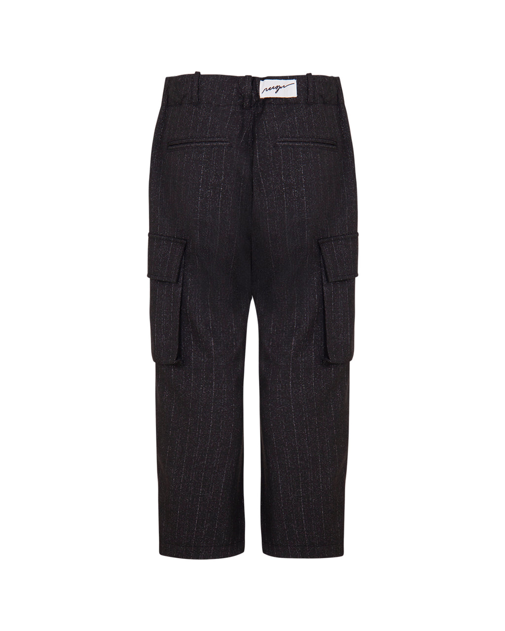 MSGM Kids Pantaloni Grigi Gessati con Tasche per Bambina