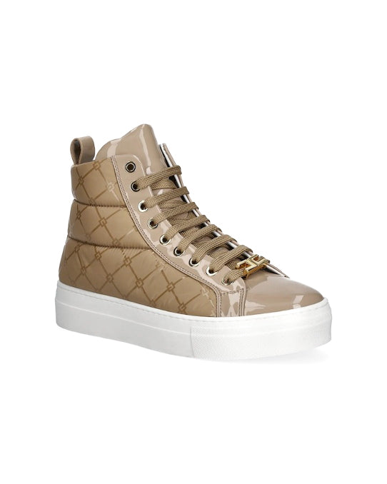 Elisabetta Franchi La Mia Bambina Sneakers Miele con Logo Losanga per Bambine