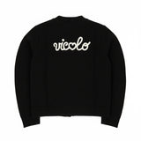 Vicolo Kids Cardigan Nero con Logo Retro per Bambine