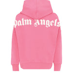 Palm Angels Kids Felpa Fucsia con Stampa Logo per Bambine