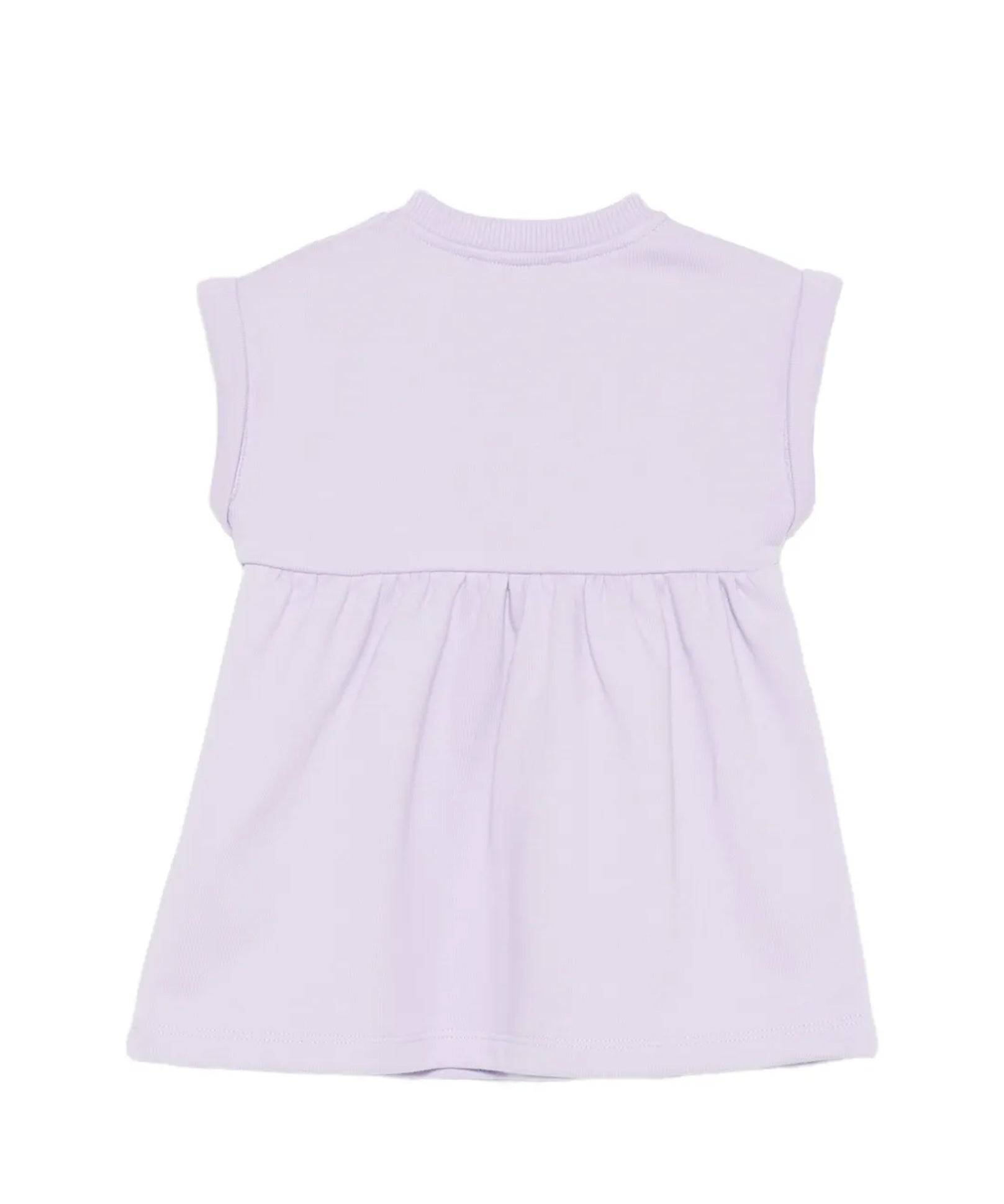 Moschino Kids Abito Lilla con Logo Teddy Bear per Neonate