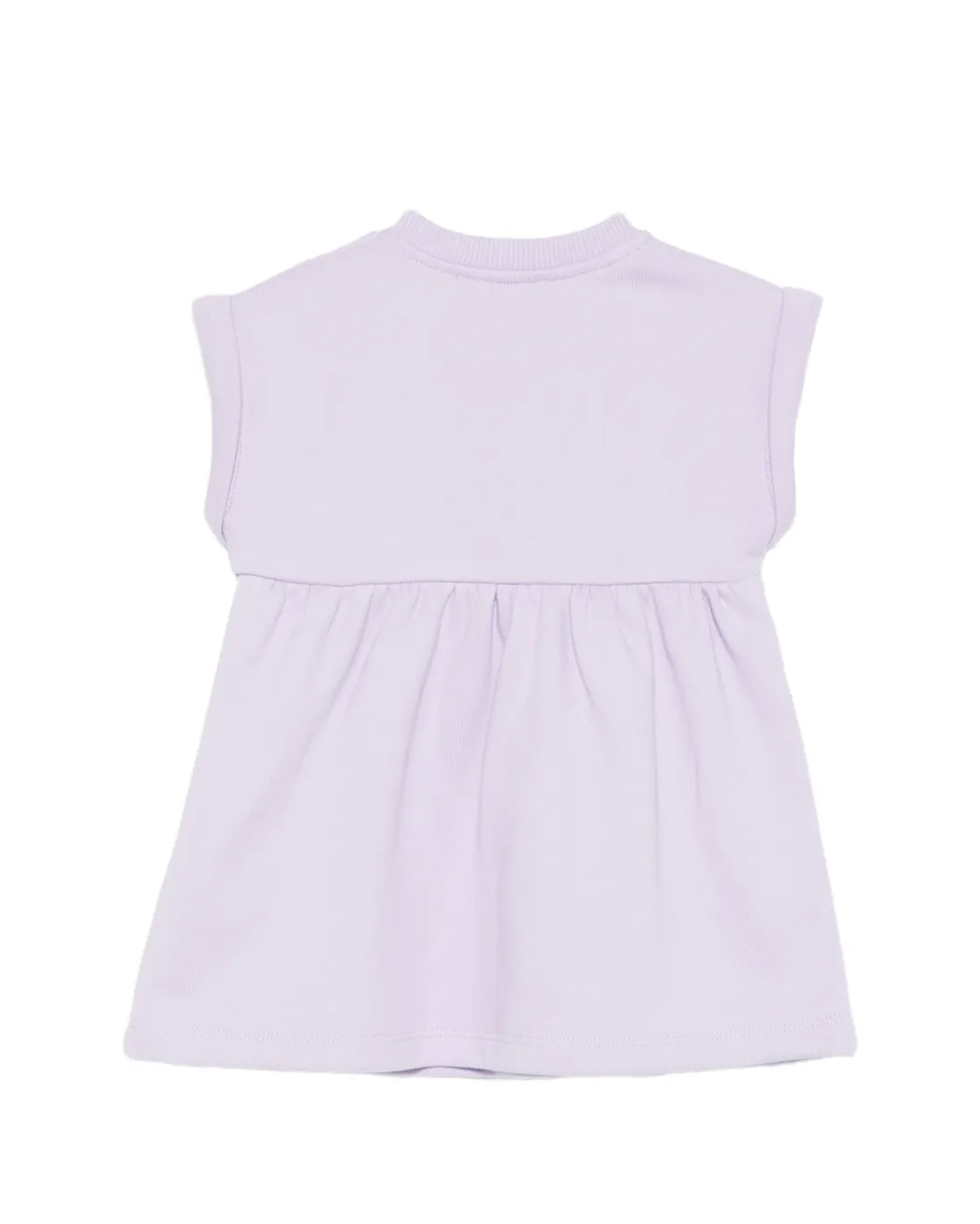 Moschino Kids Abito Lilla con Logo Teddy Bear per Neonate