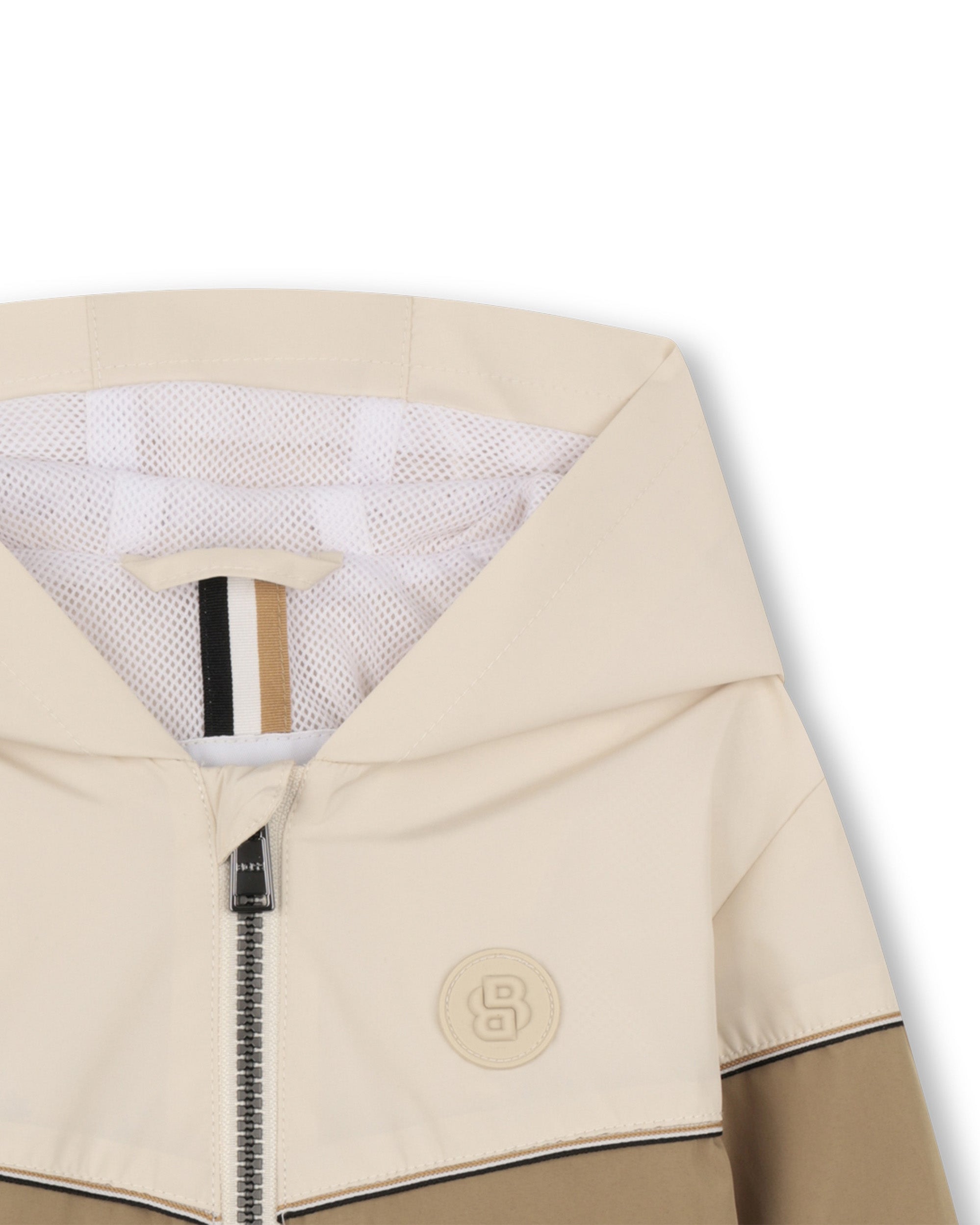 Boss Kids Giacca a Vento Beige con Cappuccio per Bambini