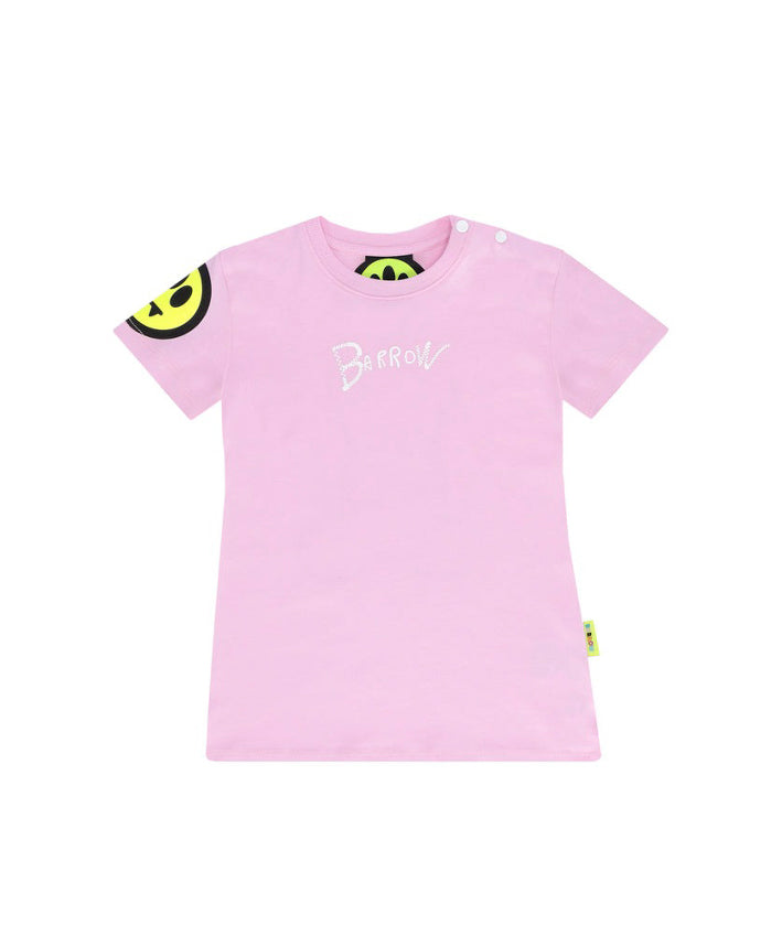 Barrow Kids Abito Rosa con Stampa Retro per Neonate
