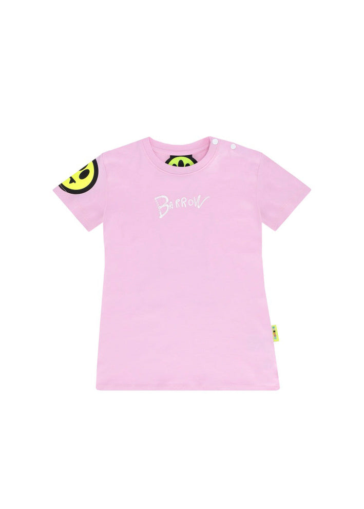 Barrow Kids Abito Rosa con Stampa Retro per Neonate