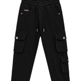 Yes London Kids Pantalone Nero con Tasconi per Bambini