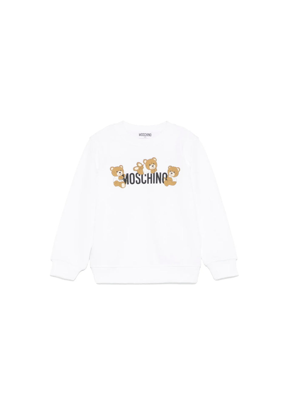 Moschino Kids Felpa Girocollo Bianca con Stampa per Neonati