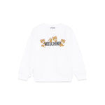 Moschino Kids Felpa Girocollo Bianca con Stampa per Neonati