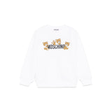 Moschino Kids Felpa Girocollo Bianca con Stampa per Neonati