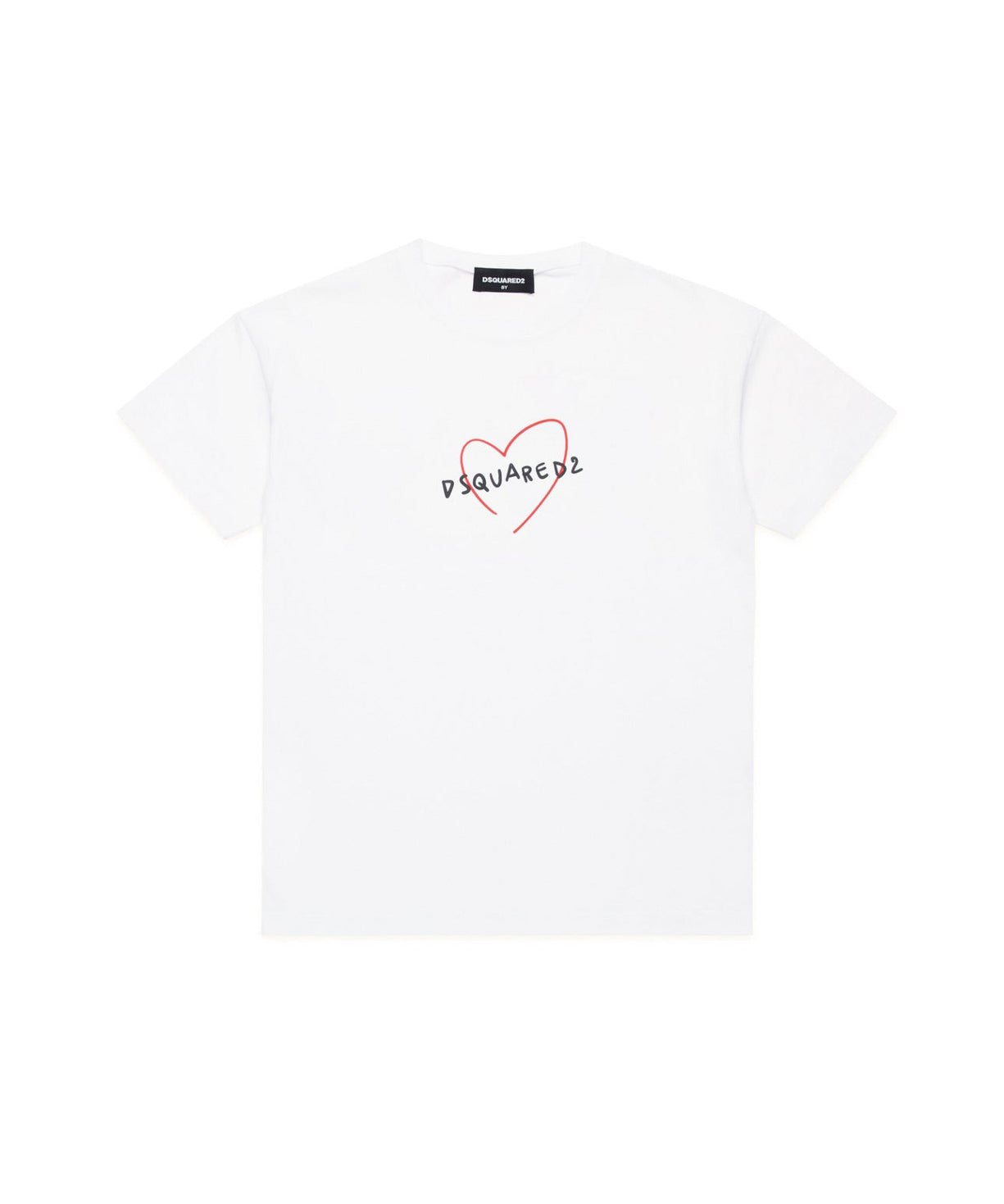Dsquared2 Kids T-shirt Bianca con Stampa Cuore per Bambine