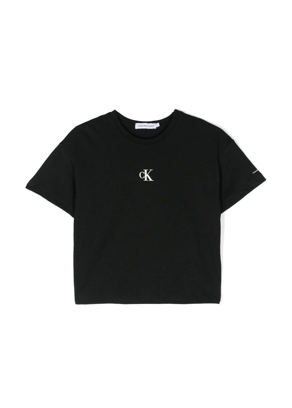 Calvin Klein Kids T-shirt Nera con Micro Logo per Bambini