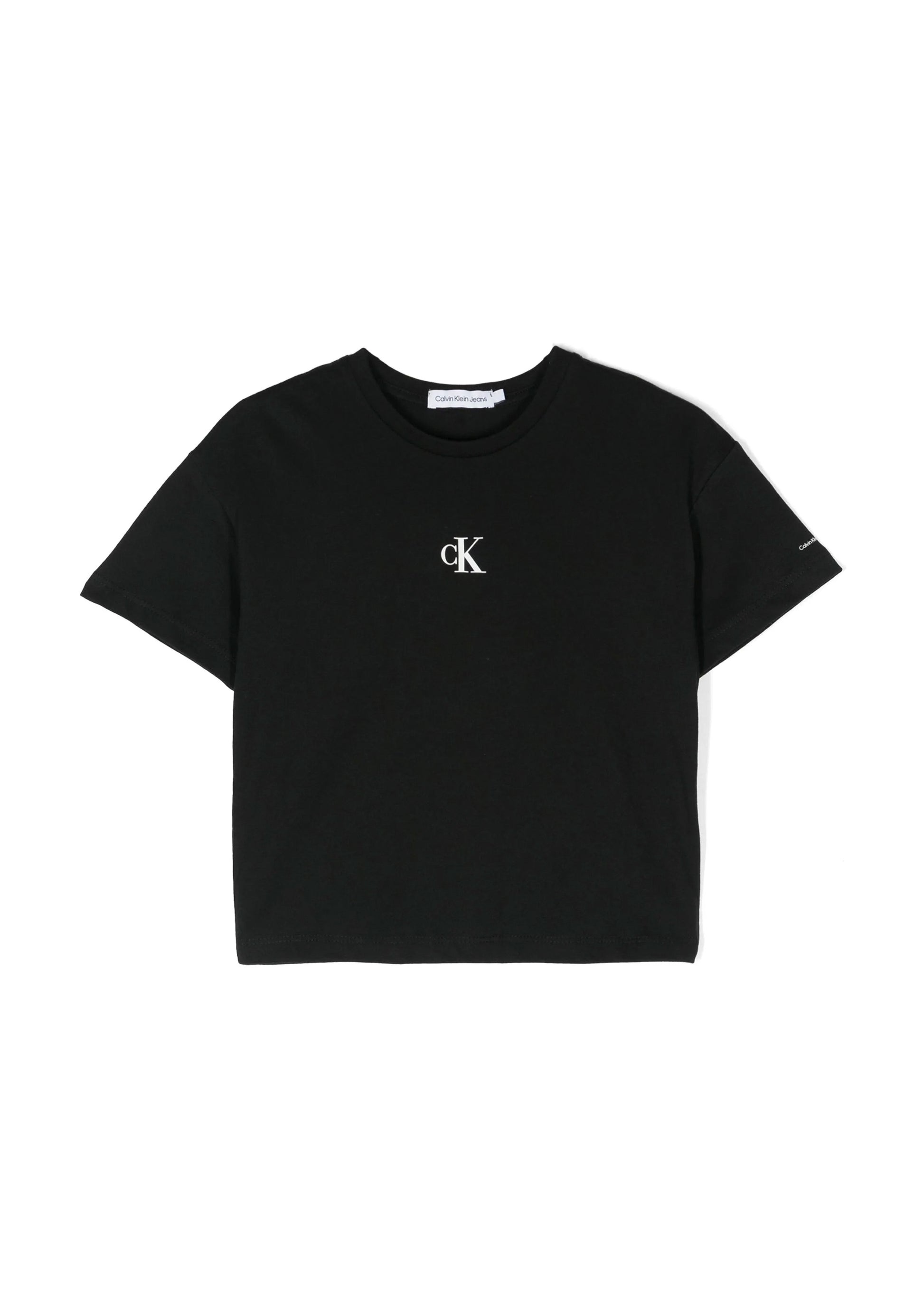 Calvin Klein Kids T-shirt Nera con Micro Logo per Bambini