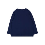 Moschino Kids Maglia Blu Navy a Maniche Lunghe con Stampa Teddy Bear e Logo per Neonati