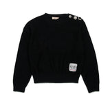 N°21 Kids Pullover Nero con Applicazione Jewel per Bambine
