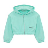 Hinnominate Kids Felpa Crop con Cappuccio Verde