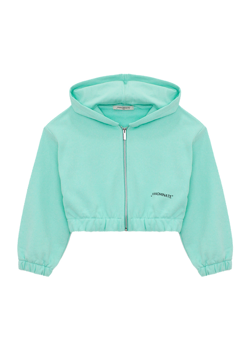 Hinnominate Kids Felpa Crop con Cappuccio Verde