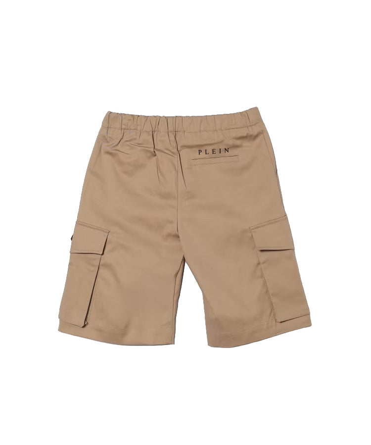 Philipp Plein Kids Short Cargo Beige per Bambini
