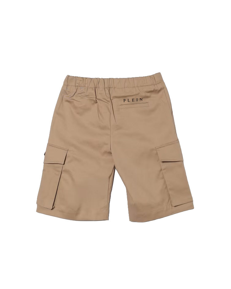 Philipp Plein Kids Short Cargo Beige per Bambini
