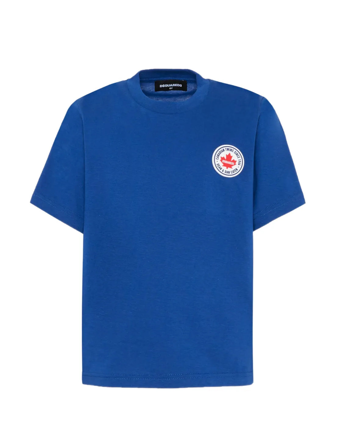 Dsquared2 Kids T-shirt Blu Monocolore con Logo in Rilievo per Bambini